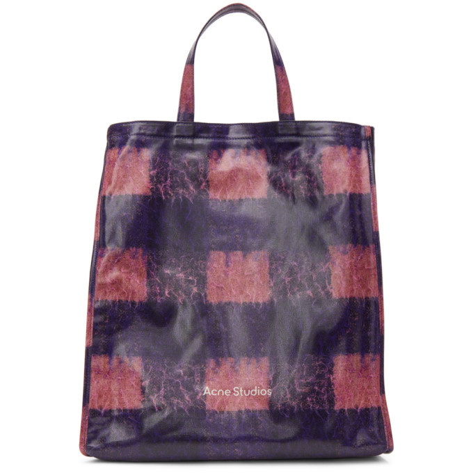 Photo: Acne Studios Pink and Blue Check Tote
