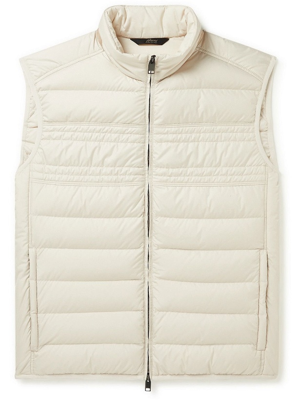 Photo: Brioni - Slim-Fit Recycled Shell Down Gilet - Neutrals