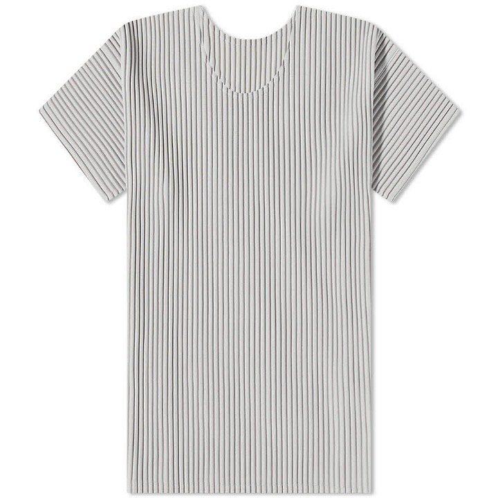 Photo: Homme Plissé Issey Miyake Men's Pleated T-Shirt in Light Grey