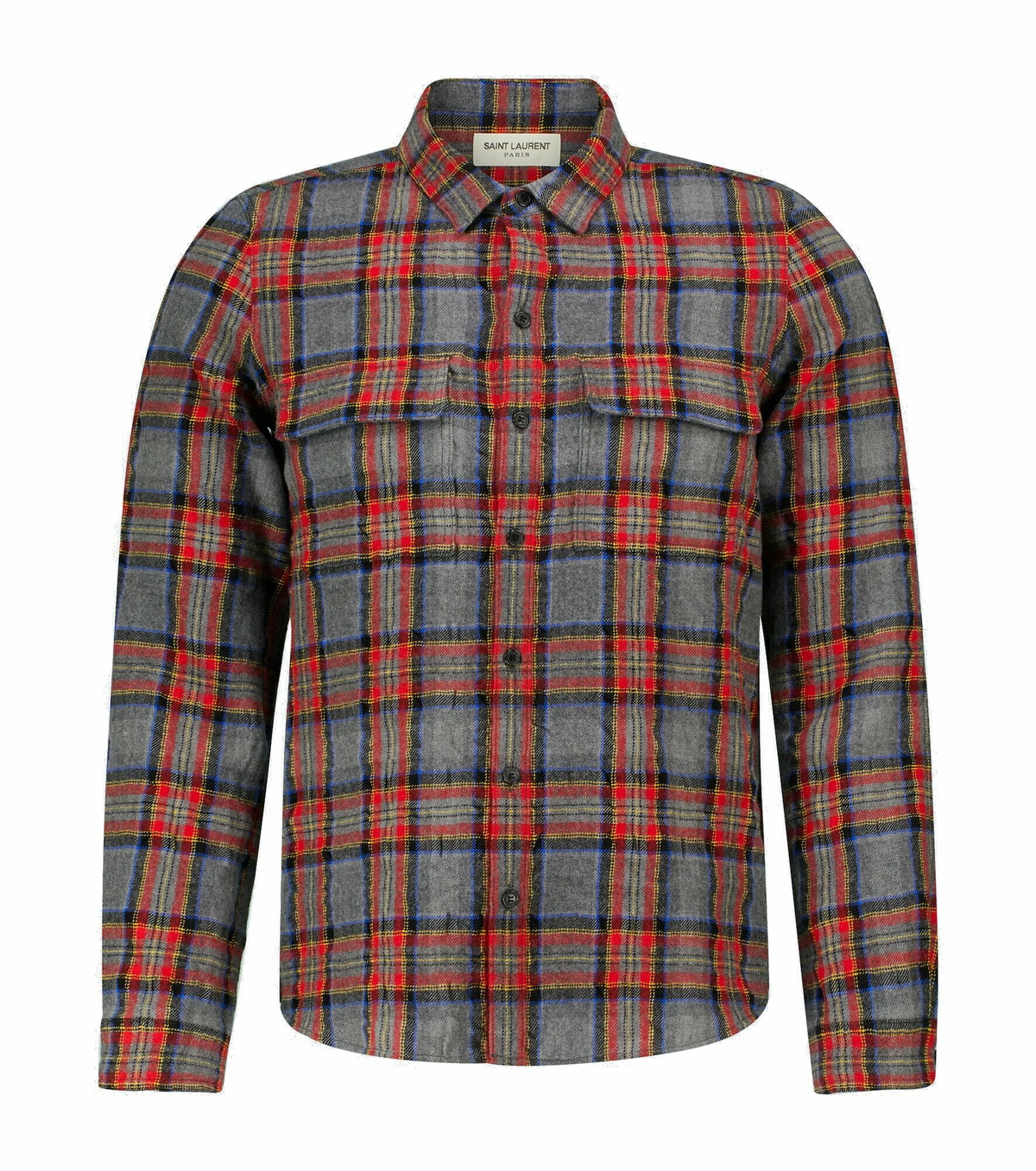 SAINT LAURENT PARIS ウエスタン チェック柄Pコート SAINT LAURENT PARIS サンローランパリ 18AW ジャガード ダブル