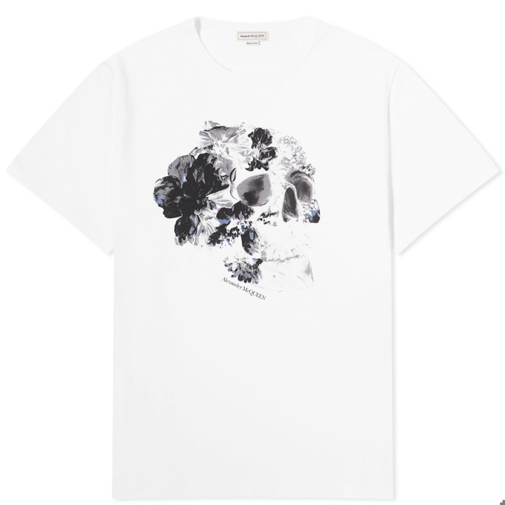Photo: Alexander McQueen Men's Dutch Flower Skull T-Shirt in White/Black