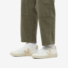 Veja Men's V-12 Leather Sneakers in Extra White/Sable