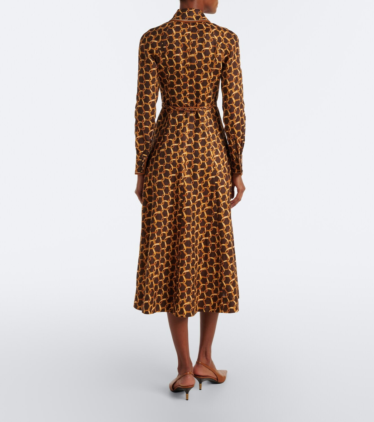 Zimmermann Belted printed linen shirt dress