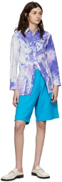 Martine Rose Blue Cotton Shorts