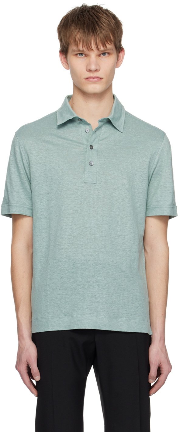 ZEGNA Green Spread Collar Polo