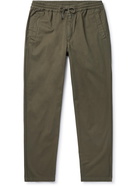 FOLK - Tapered Cotton-Twill Drawstring Trousers - Green