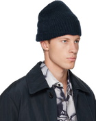 Dries Van Noten Navy Alpaca Blend Beanie