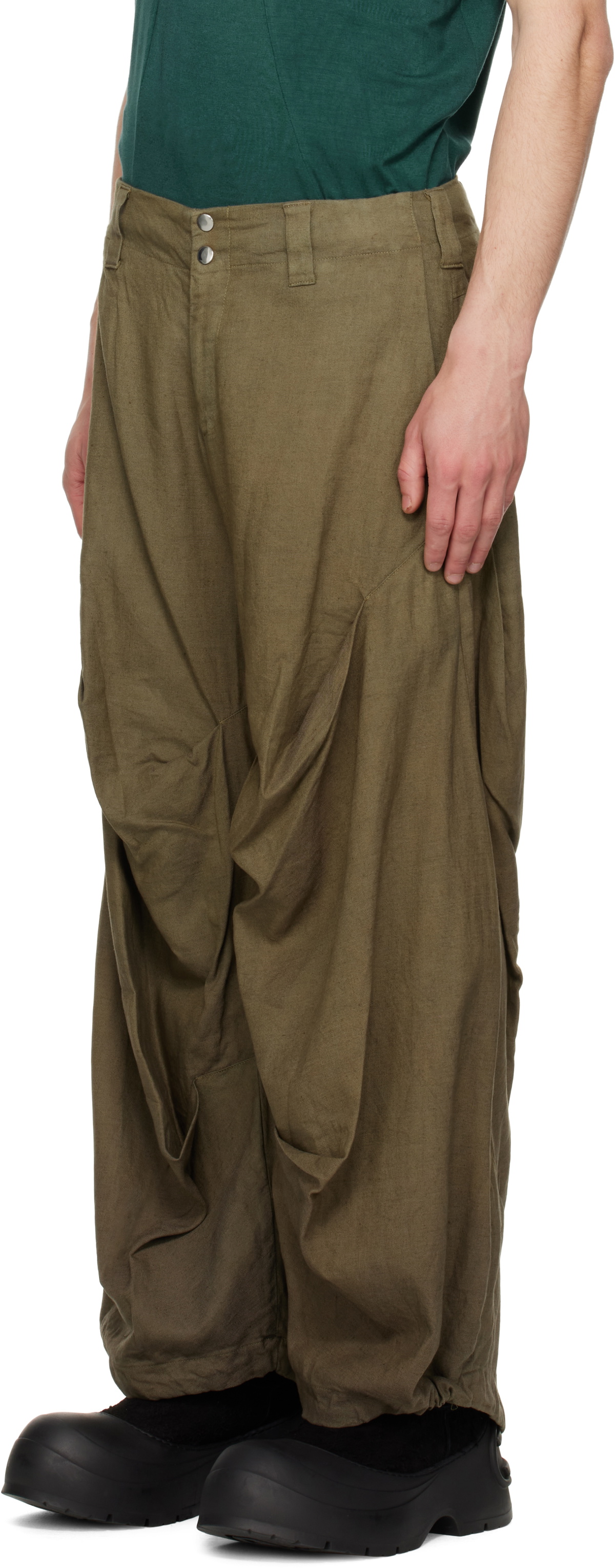 YAKU Khaki & Brown Journey Trousers