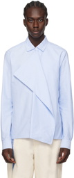 JW Anderson Blue Drape Front Shirt