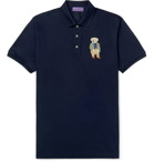 Ralph Lauren Purple Label - Slim-Fit Embroidered Cotton-Piqué Polo Shirt - Navy
