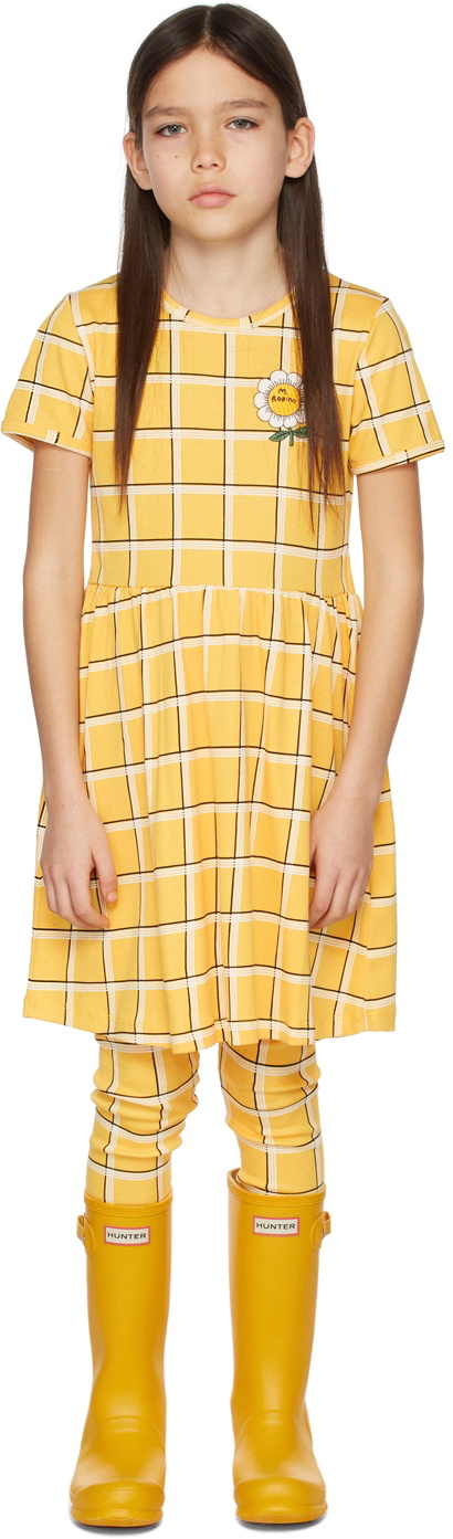 mini rodini check dress Mini Rodini Kids Yellow Gingham Check Dress Mini Rodini