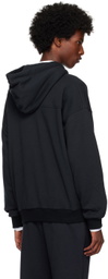 ZEGNA Navy Embroidered-Logo Hoodie