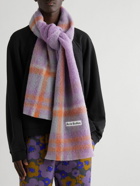 Acne Studios - Logo-Appliquéd Checked Textured-Knit Scarf