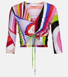 Pucci Ruched printed crop top