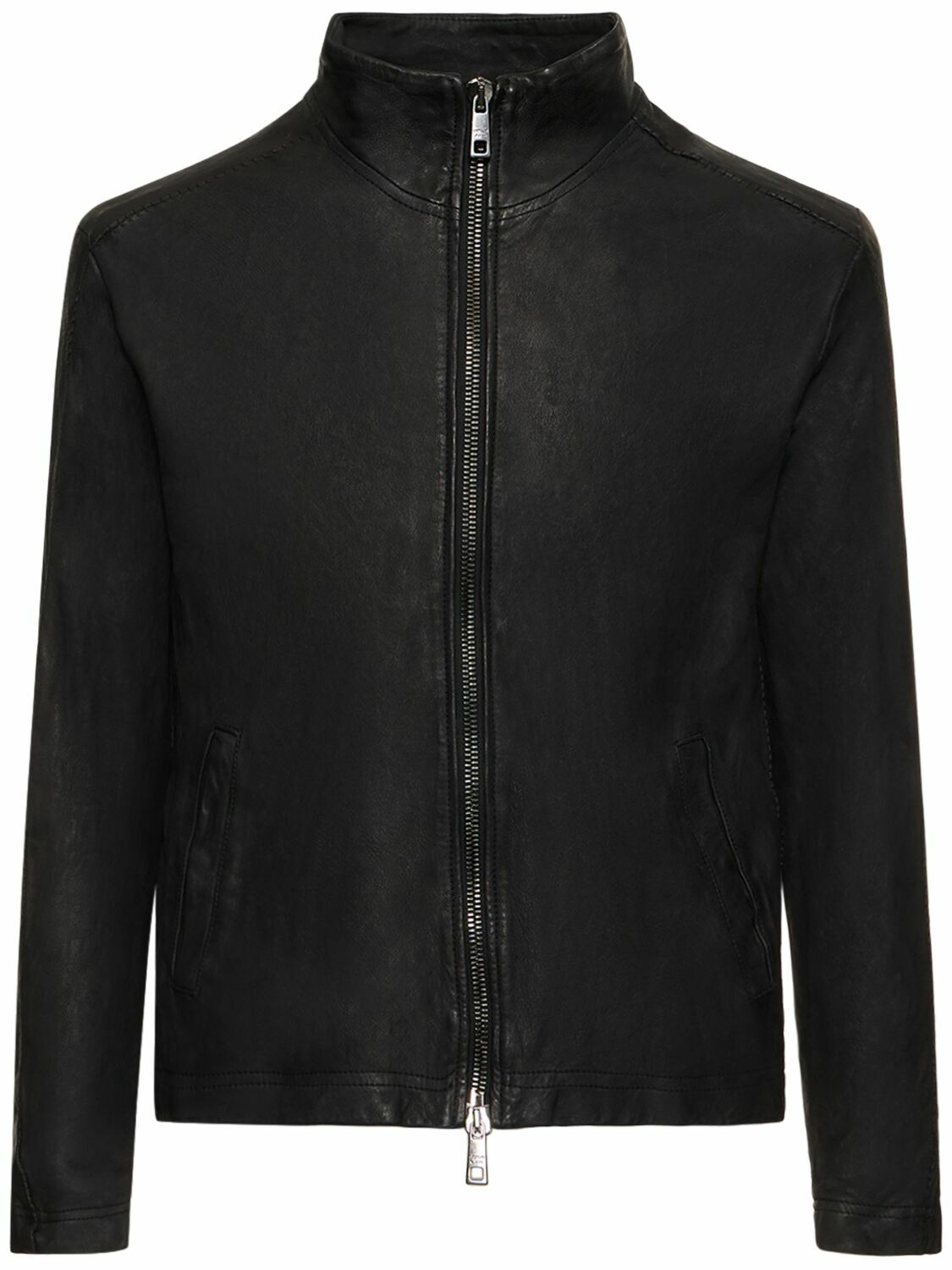 GIORGIO BRATO - Brushed Leather Zip Jacket Giorgio Brato