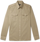 TOM FORD - Slim-Fit Button-Down Collar Cotton-Sateen Shirt - Neutrals