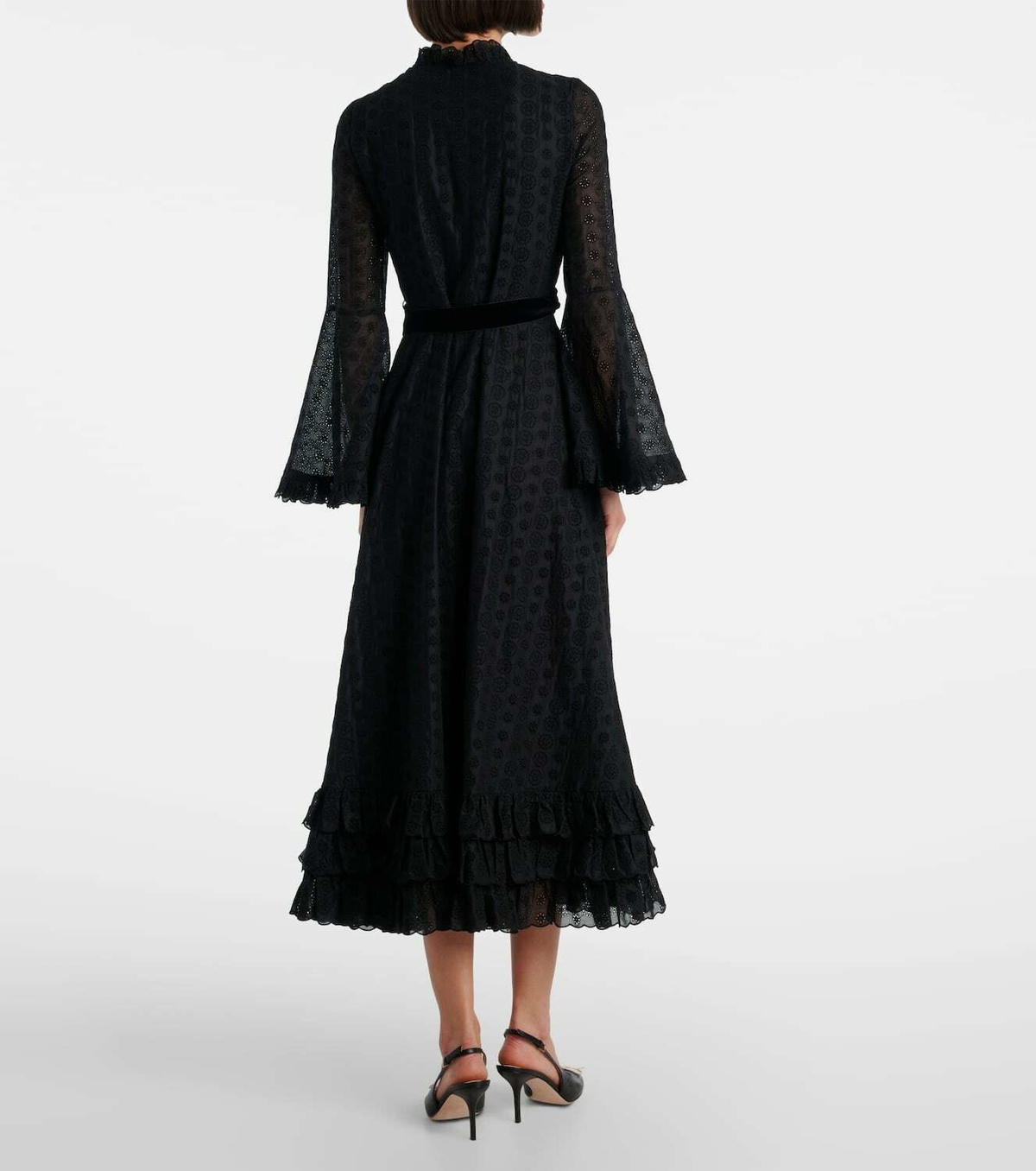 Valentino Daisy Sangallo belted cotton shirt dress