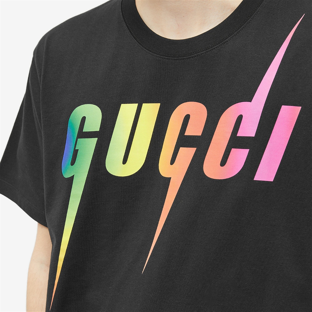 Printed Cropped Cotton Jersey T Shirt in Multicoloured - Gucci