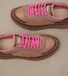 Chloé Nama leather-trimmed platform sneakers