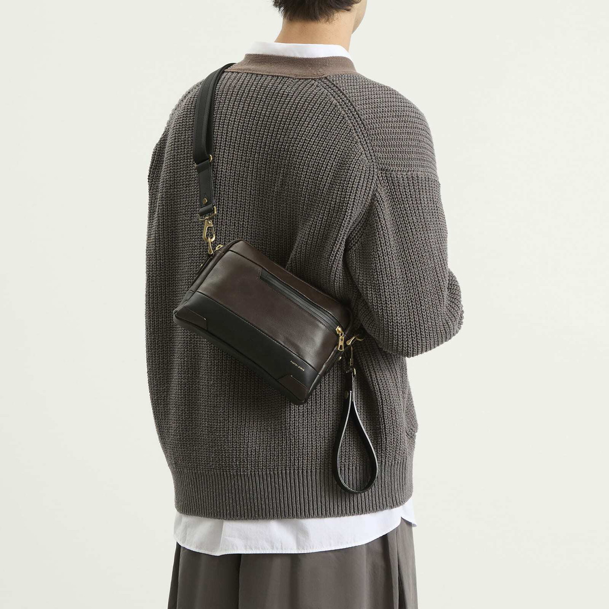 Master-Piece Gloss Leather Shoulder Bag - Small in Brown 