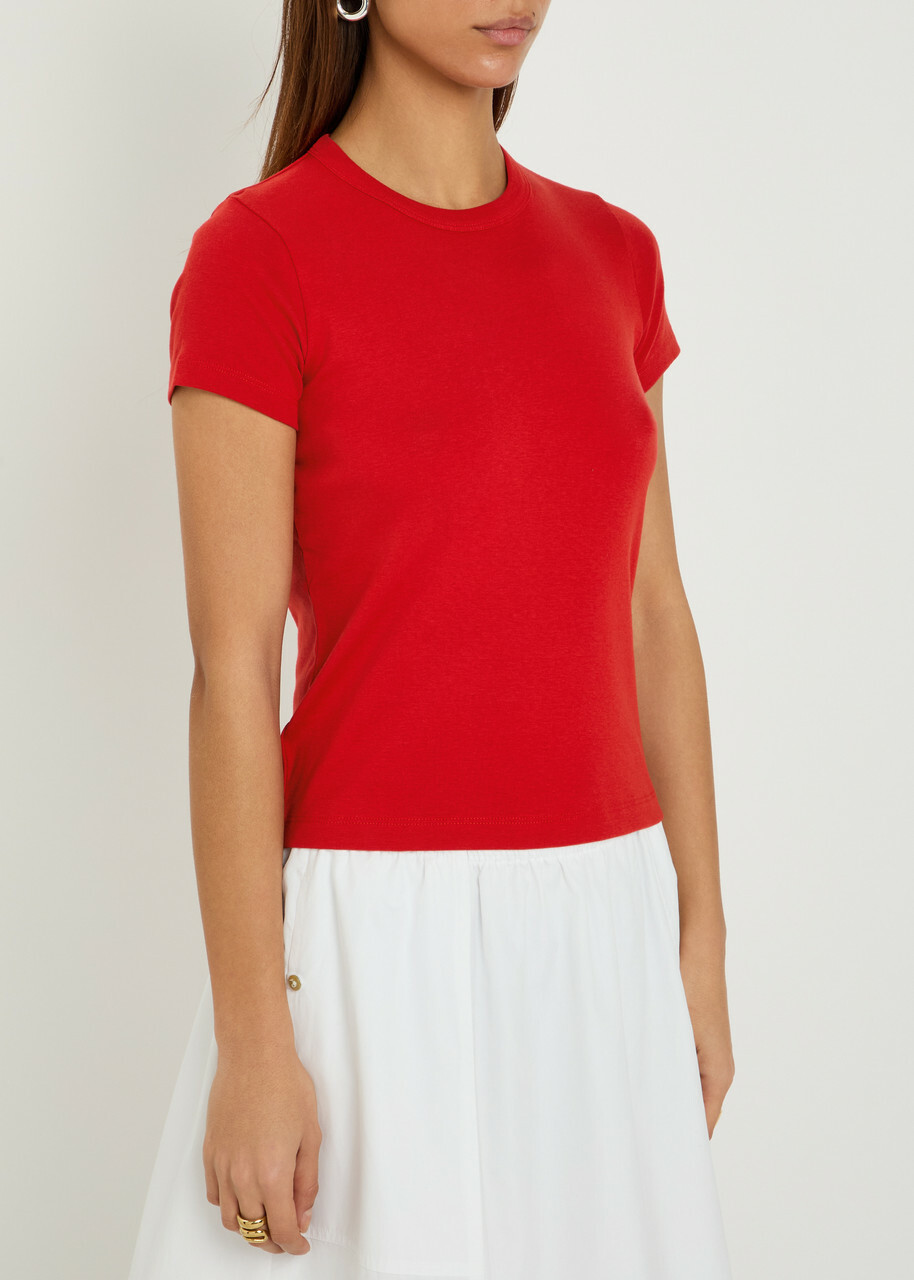 Vince Shrunken 90s Cotton and Modal-blend T-shirt Red