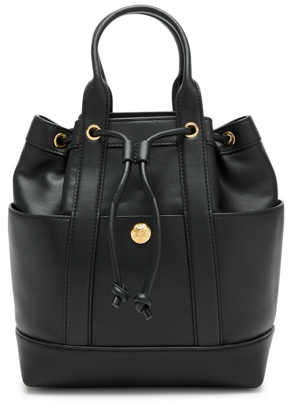 Photo: Veronica Beard Goody Leather Bucket bag - Black - One Size