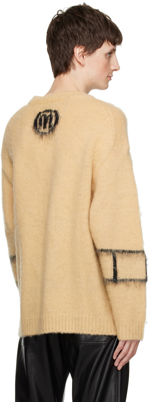 Nanushka Beige & Black Destin Sweater