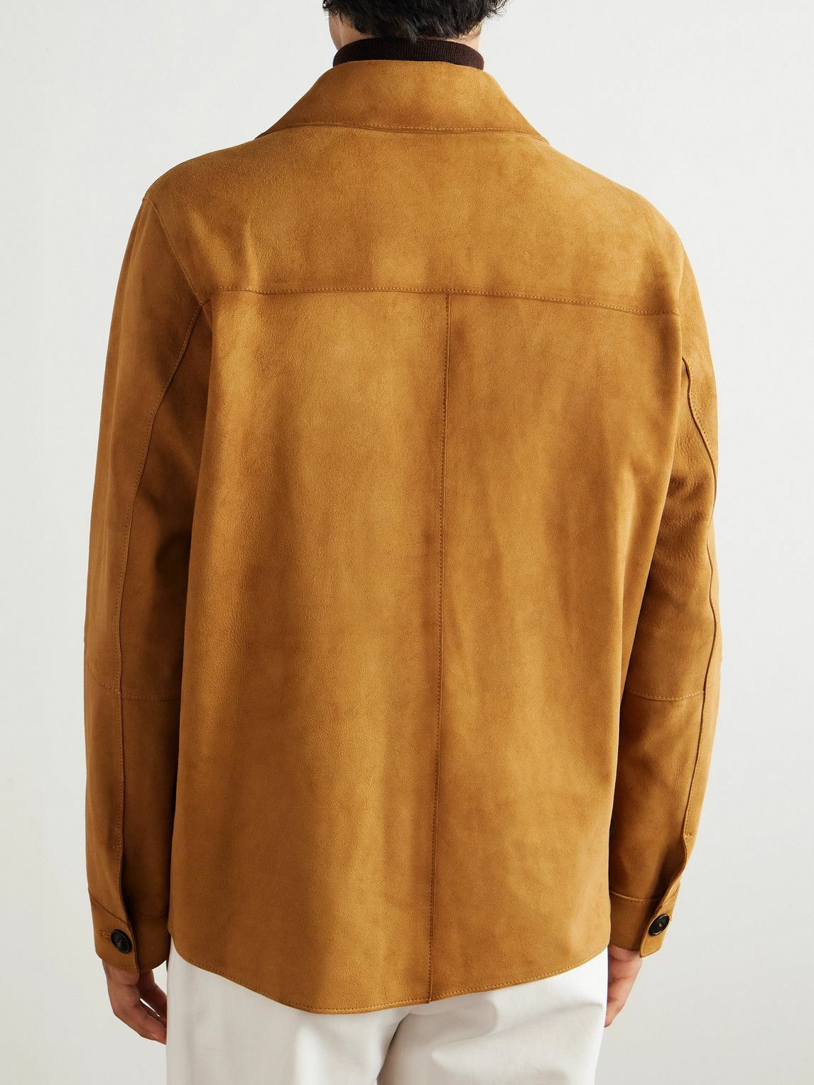 Incotex - Montedoro Suede Overshirt - Brown