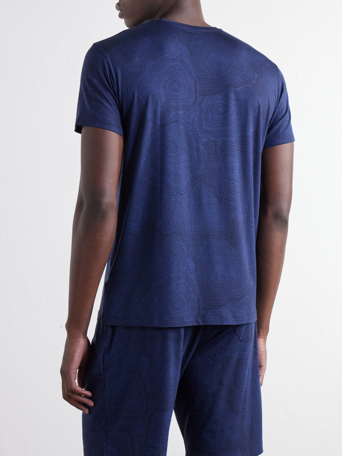 Derek Rose - London Printed Modal-Blend Jersey Pyjama T-Shirt - Blue