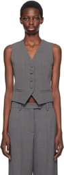 Valentino Gray Wool Gabardine Vest