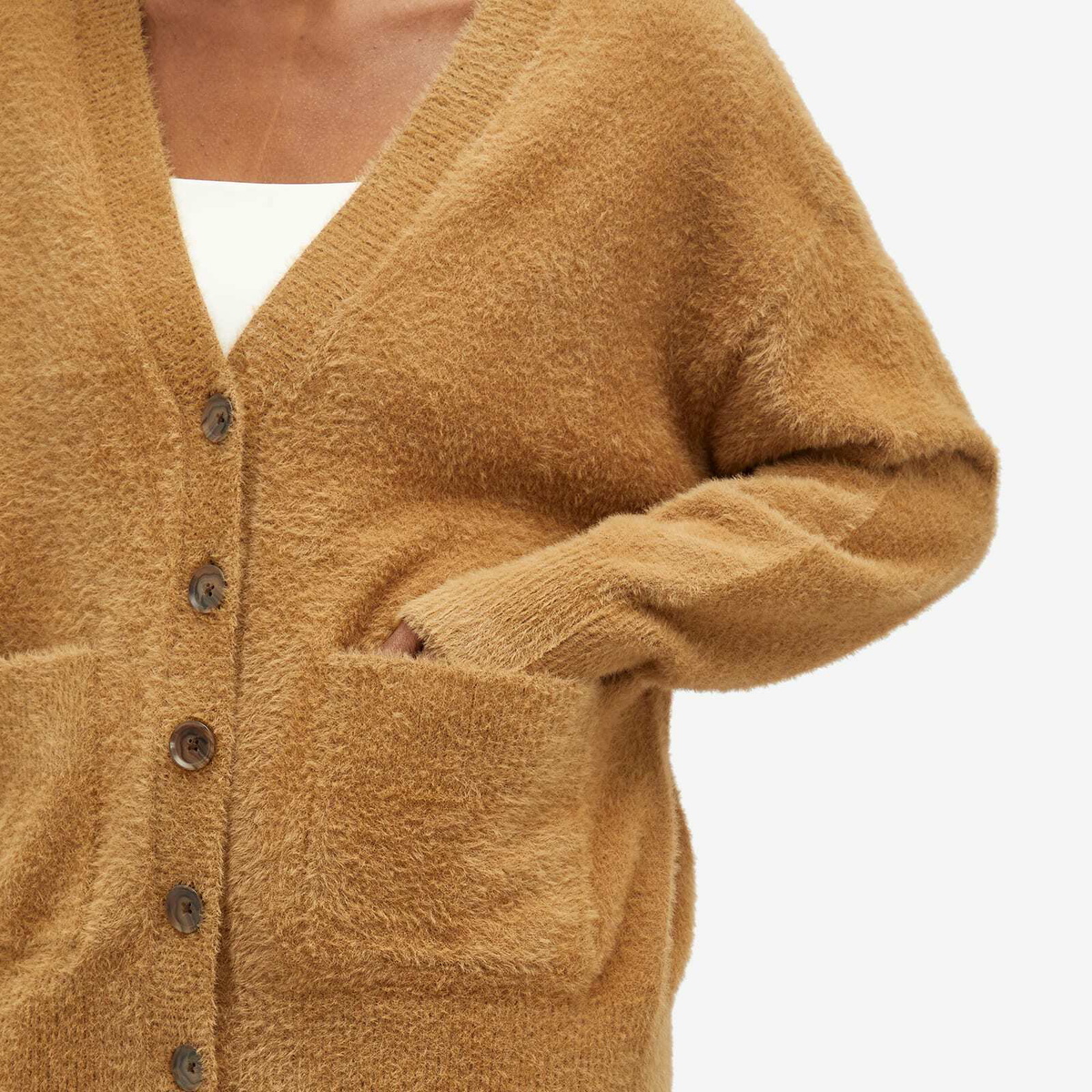 Good American Women's Plush Oversized Cardigan in Warm Caramel