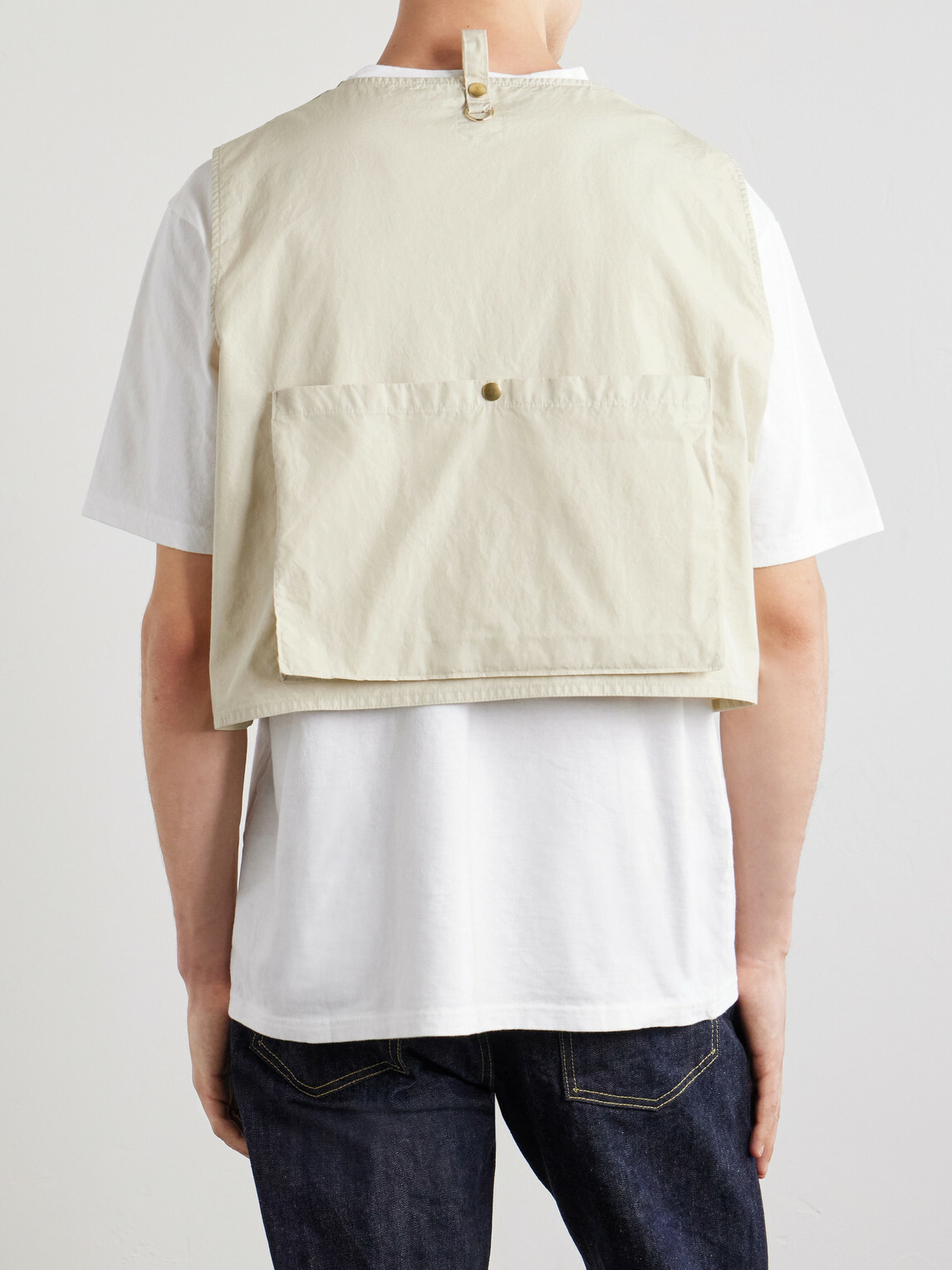 KAPITAL - Cropped Cotton-Blend Poplin Vest - Neutrals