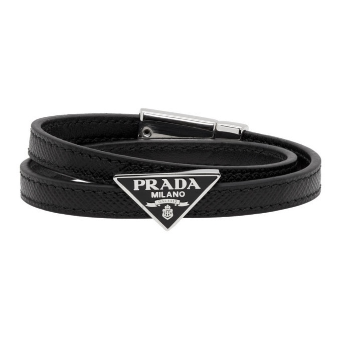 Photo: Prada Black Wrap Logo Bracelet