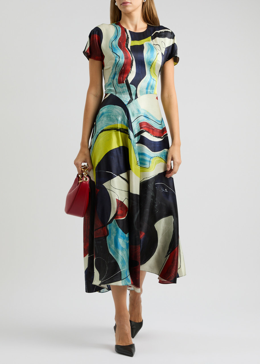 ROKSANDA ワンピース Printed silk midi dress757549 Printed silk midi dress in multicoloured - Roksanda | Mytheresa