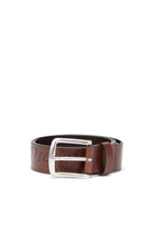 Diesel 4 cm leather belt with engraved logo - Belts Mens in Brown