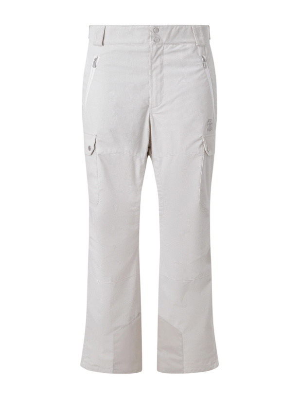 Photo: Brunello Cucinelli - Straight-Leg Logo-Embroidered Cotton-Corduroy Ski Pants - Neutrals