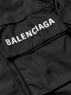 Balenciaga - Logo-Print Shell and Cotton-Twill Hooded Parka - Black