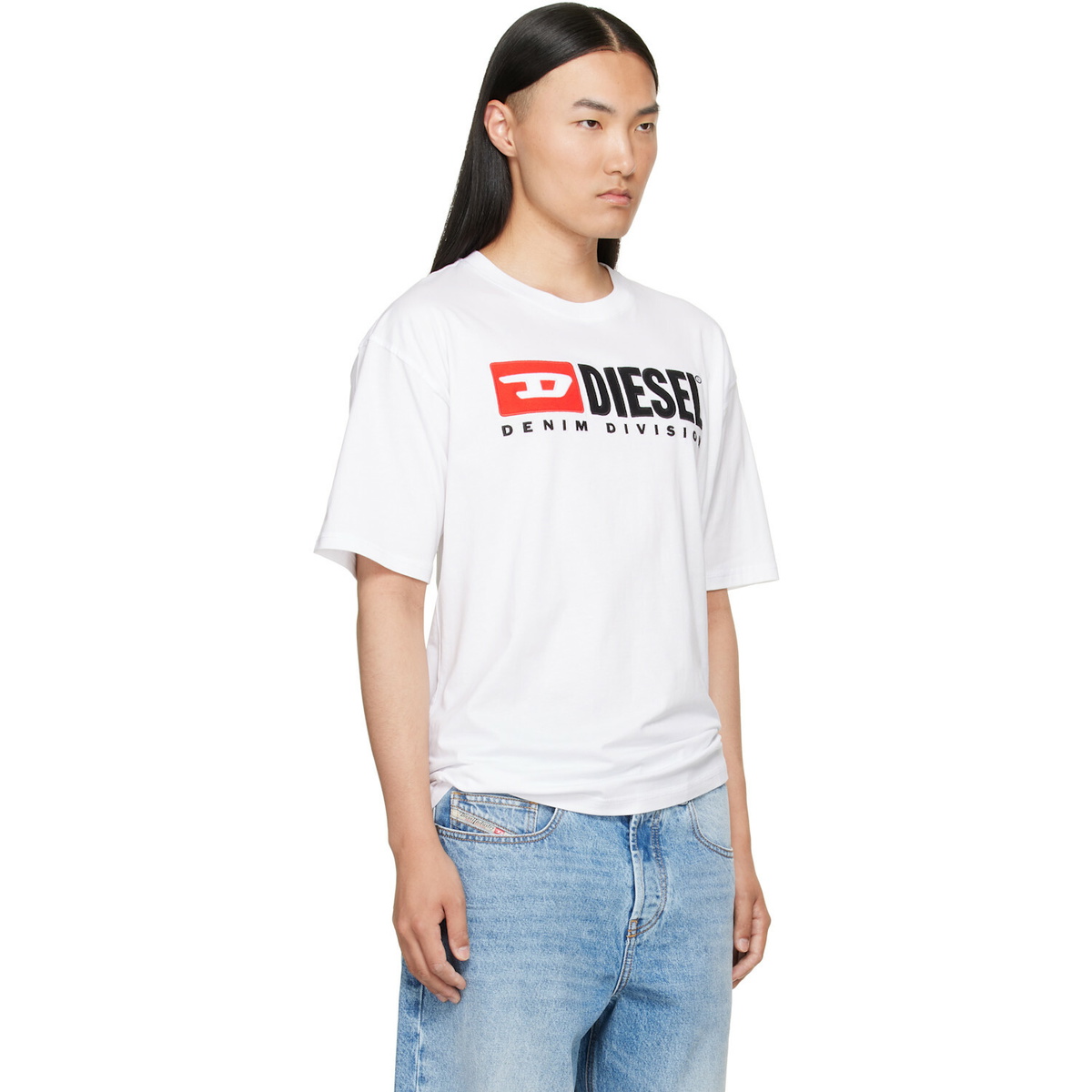 Diesel White Diesel Patch Logo T-shirt