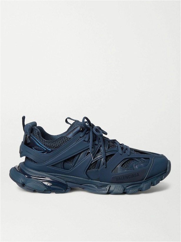 Photo: Balenciaga - Track Nylon, Mesh and Rubber Sneakers - Blue