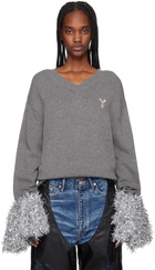 doublet Gray Cheerleading Pompon Sweater