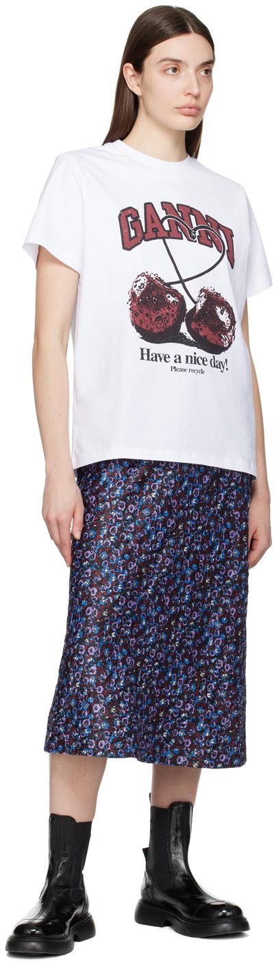 GANNI White Cherry T-Shirt