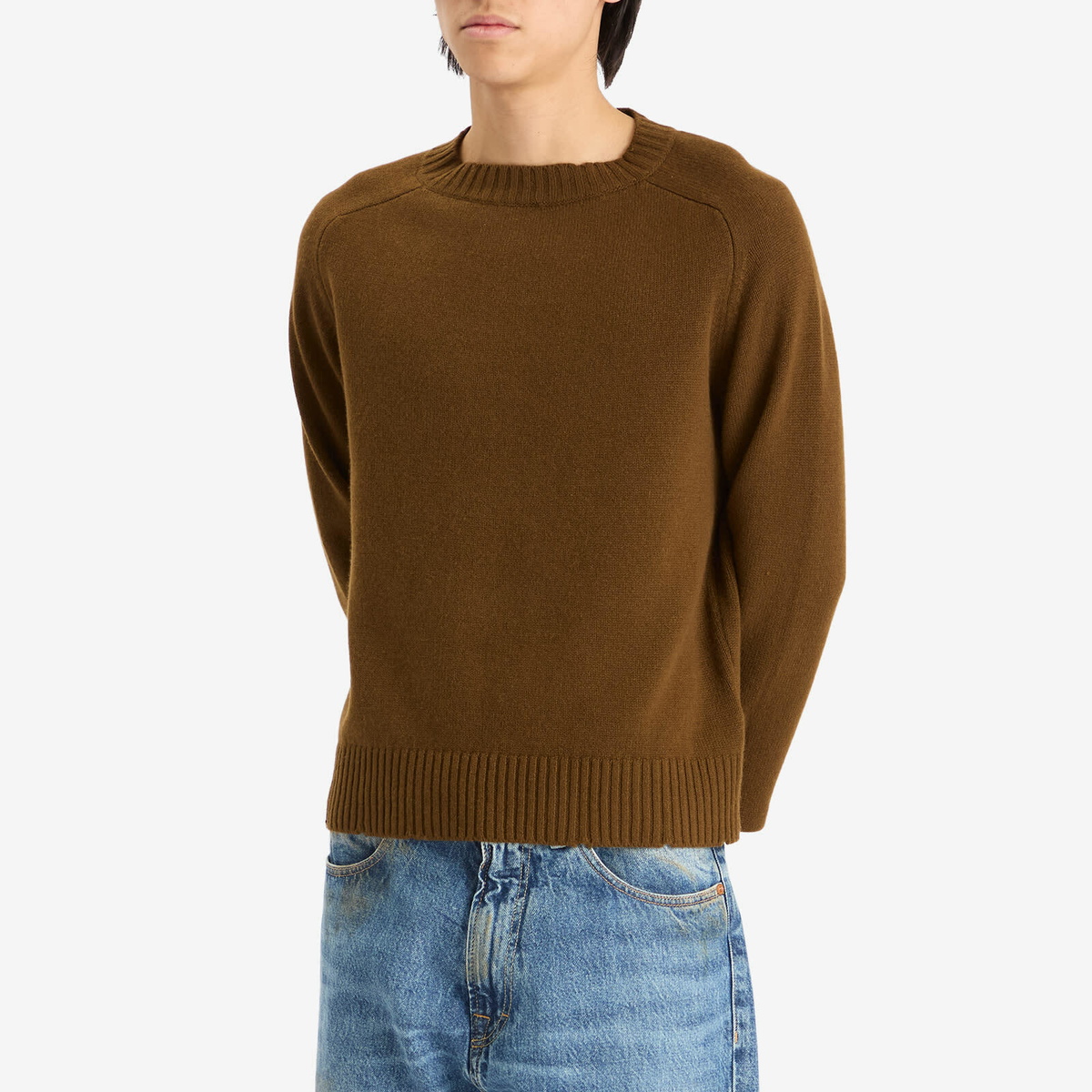 Second/Layer Men's Distressed Jumper in Brown