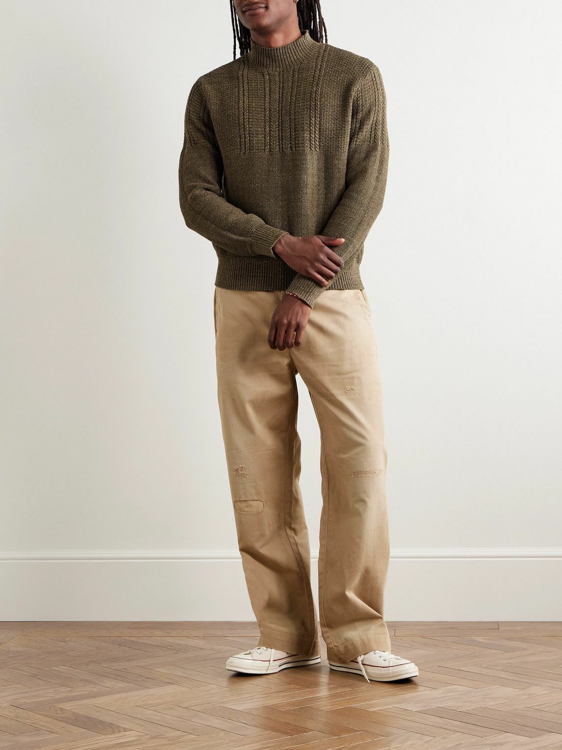 RRL - Cotton Mock-Neck Sweater - Green RRL RRL - Cotton Mock-Neck Sweater - Green RRL