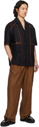 Feng Chen Wang Black Patchwork Shirt