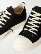 DRKSHDW by Rick Owens - Ramones Frayed Denim Sneakers - Black