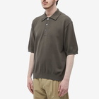 Studio Nicholson Men's Swing Knit Polo Shirt in Black/Olive