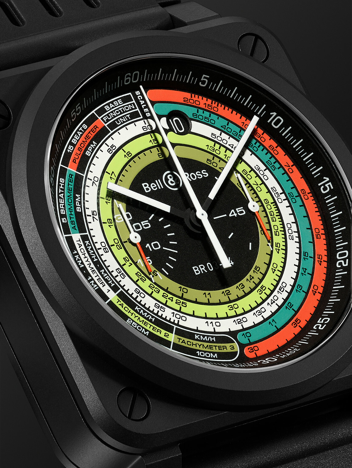 Bell & Ross - BR 03-94 Multimeter Limited Edition Automatic 42mm Ceramic and Rubber Watch, Ref. No. BR0394-SW-CE/SRB
