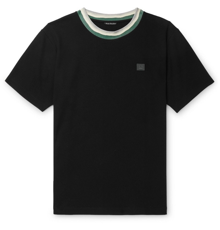 Photo: Acne Studios - Nash Logo-Appliquéd Stretch-Jersey T-Shirt - Black