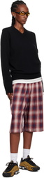 Stone Island Black 5100033 V-Neck Jersey Lambswool Sweater