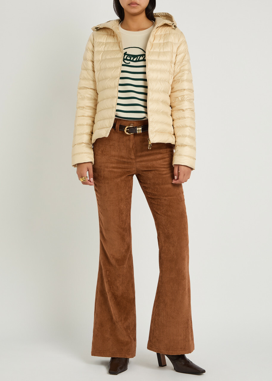 Moncler Flared-leg Corduroy Trousers Brown